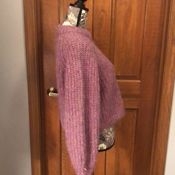 NWT wool-blend, cropped, plum, full-sleeve sweater, chunky rib sweater from H&M - Picture 4 of 12